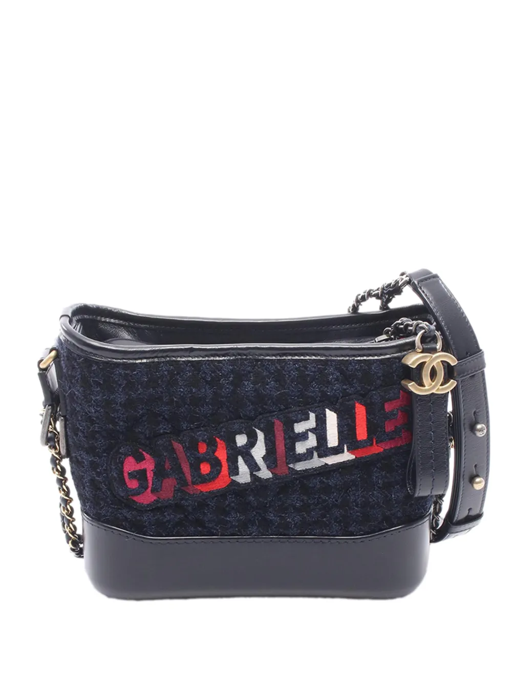 CHANEL Pre-Owned 2017-2018 Small Tweed Gabrielle crossbody bag - Blu