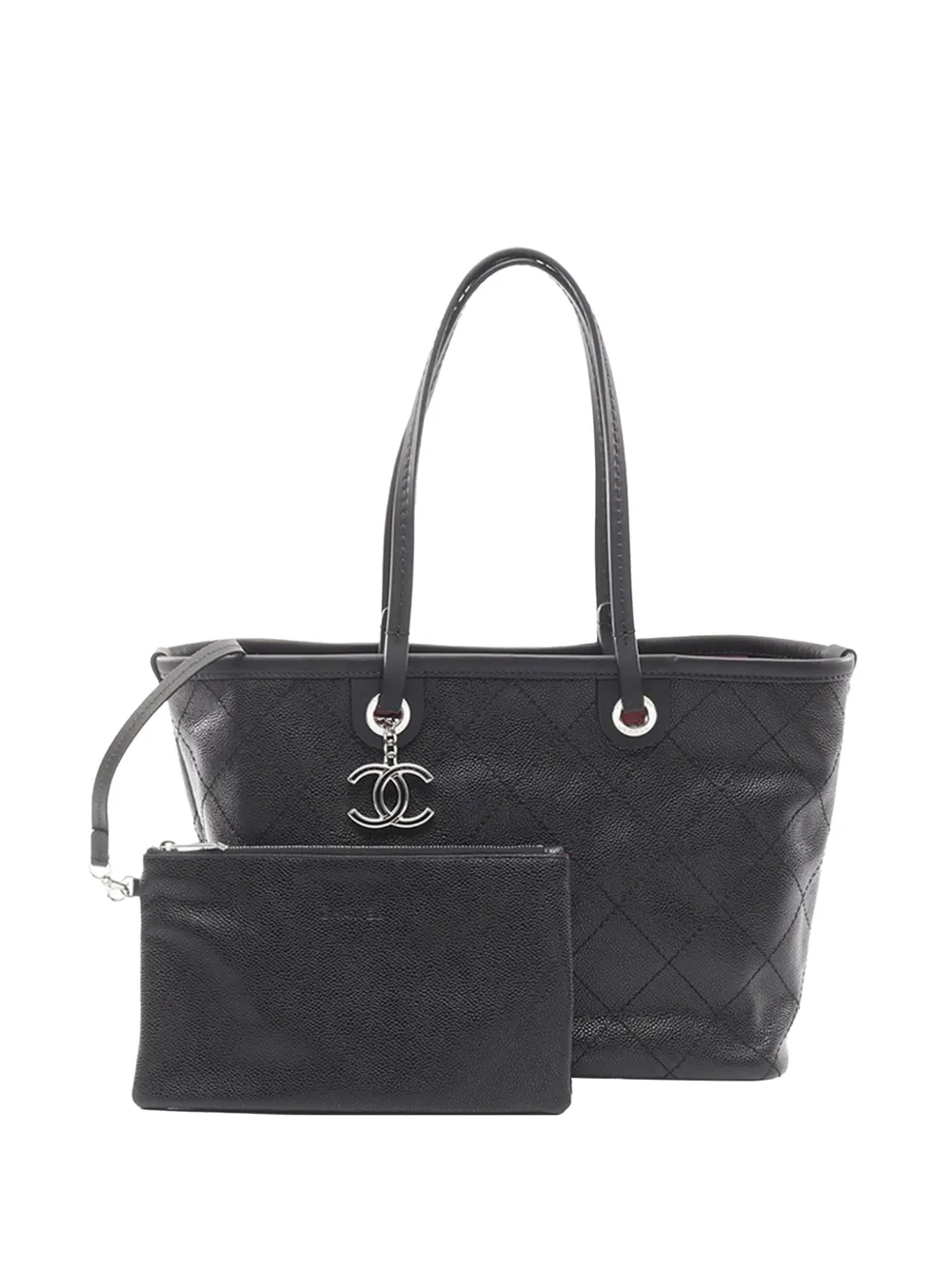 CHANEL Pre-Owned 2014 CC Caviar Wild Stitch On the Road tote bag - Nero