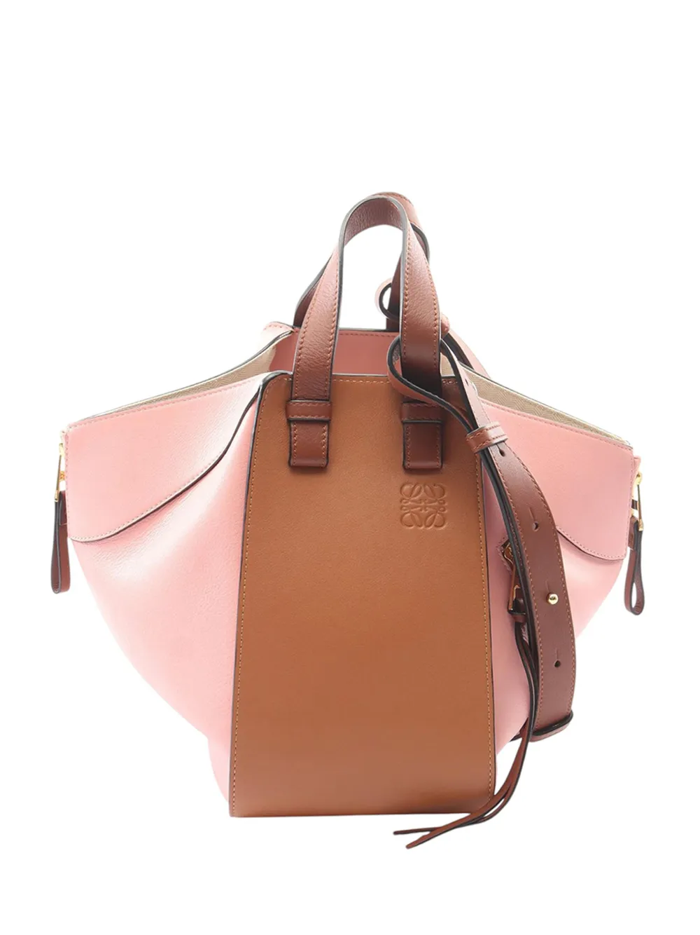 Loewe Pre-Owned 2010-2026 Small Tricolor Leather Hammock satchel - Marrone