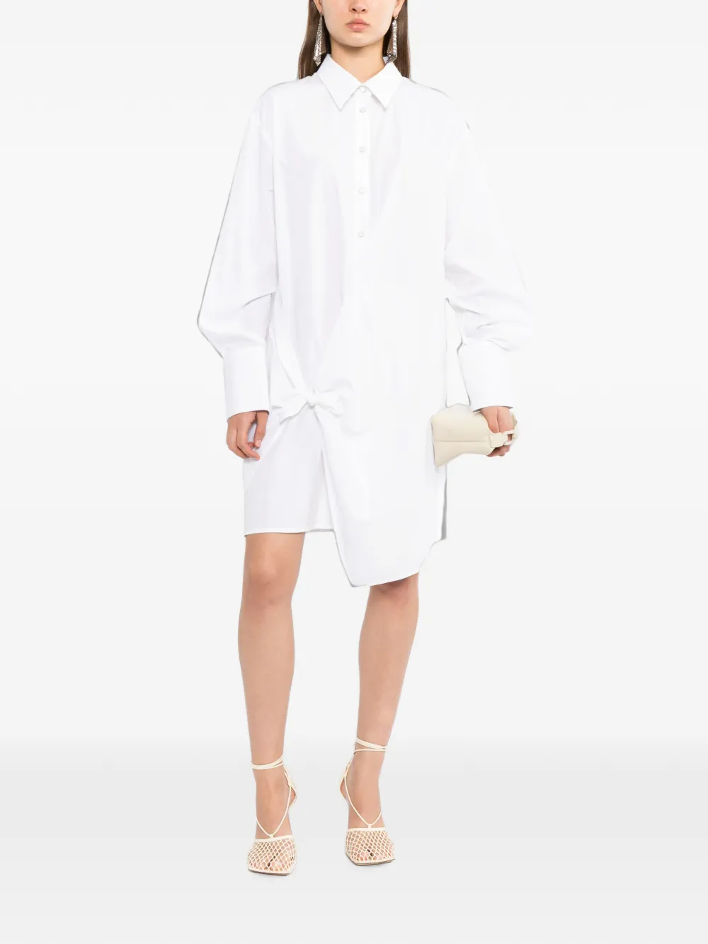 Helmut Lang Asymmetrische blousejurk Wit