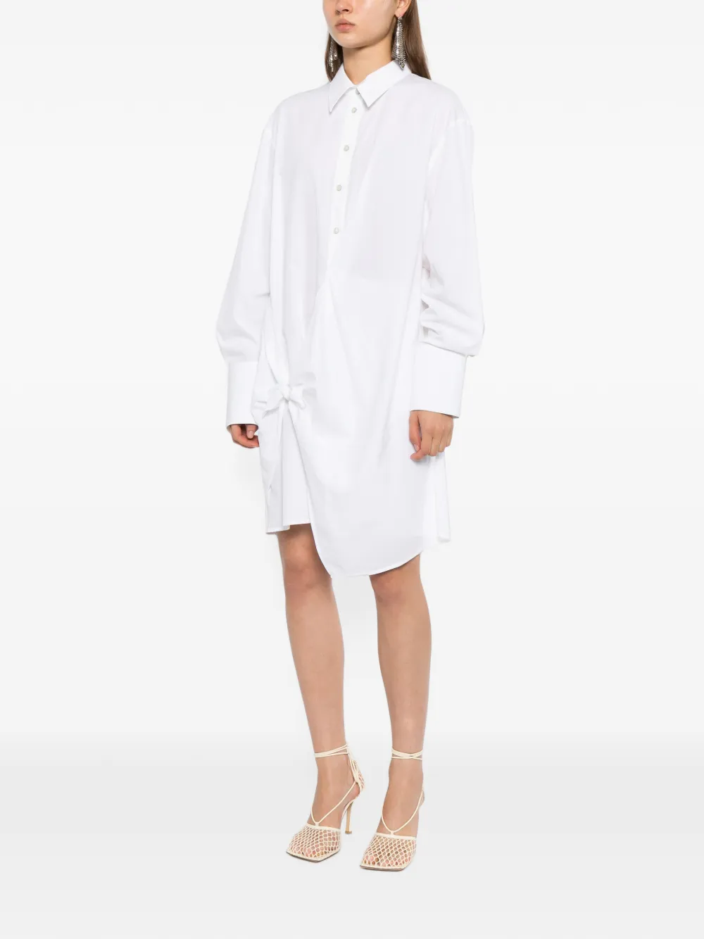 Helmut Lang Asymmetrische blousejurk Wit
