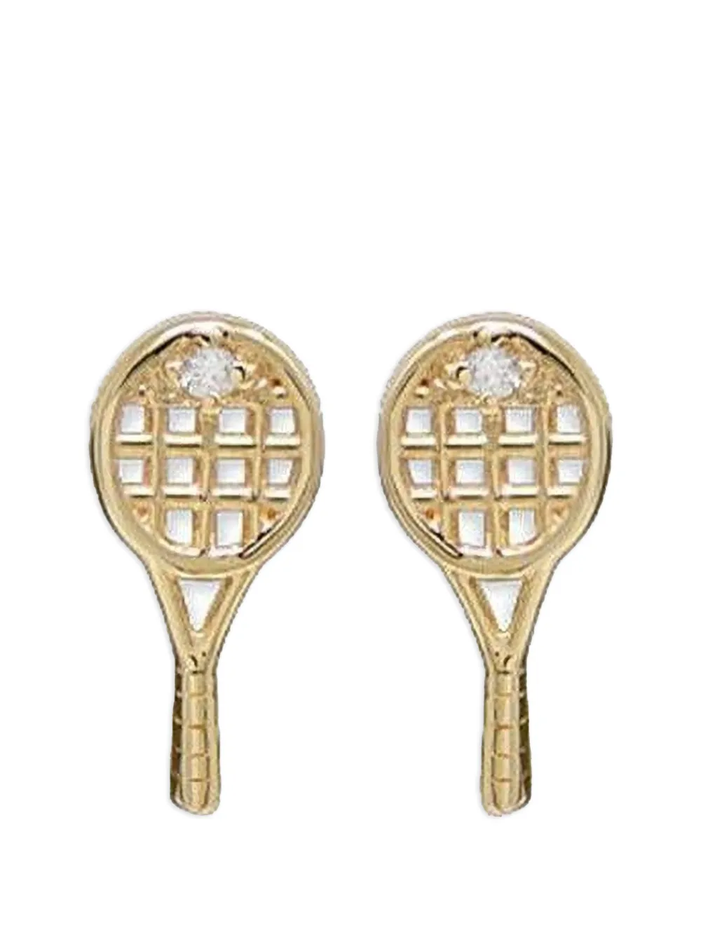 Anzie Love Letter Kelly tennis-racquet diamond earrings - Oro