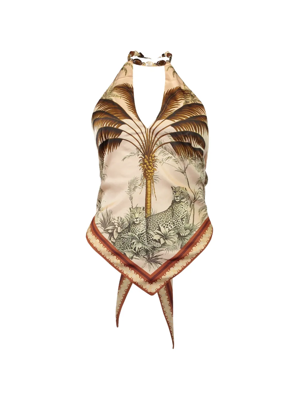 Retrofete Zaphira palm-print blouse - Neutrals