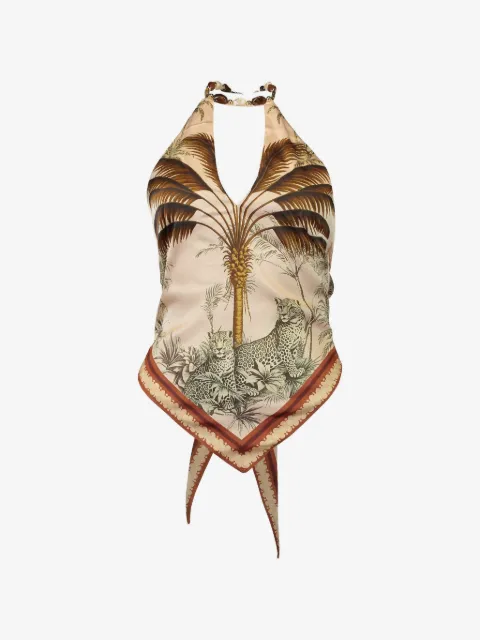 Retrofete Zaphira palm-print blouse