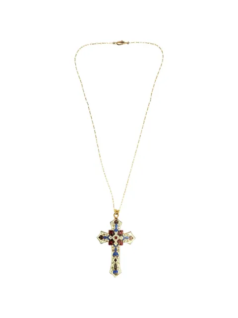 Madison enamel cross pendant necklace