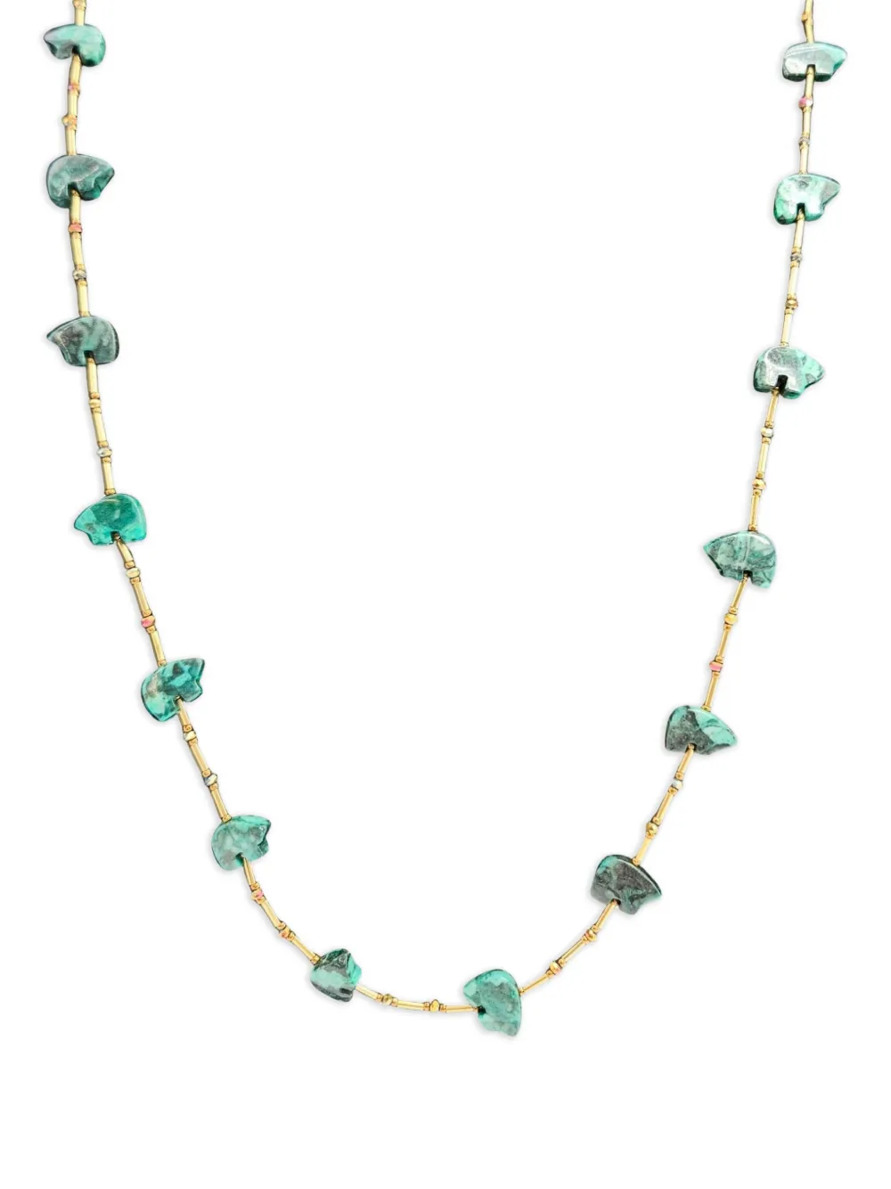 Madison malachite bear necklace - Oro