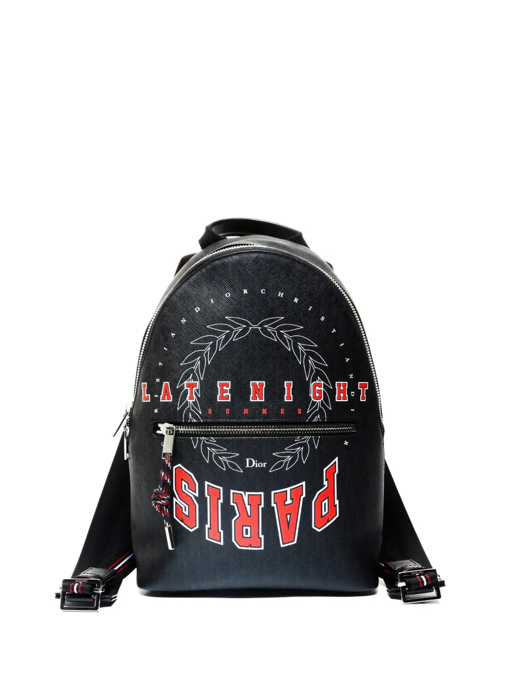 Pre-owned Dior 2018 Logo-print Leather Backpack In Black