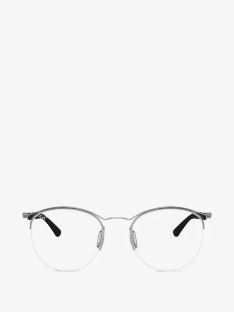 Ray-Ban 반무테 라운드 프레임 안경