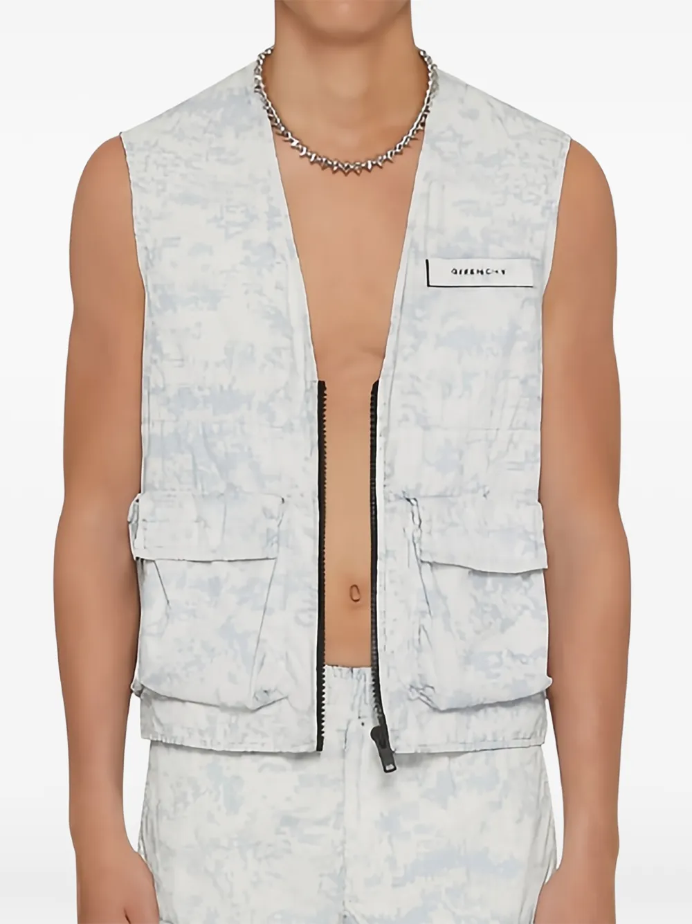Givenchy cargo-pocket sleeveless gilet Wit