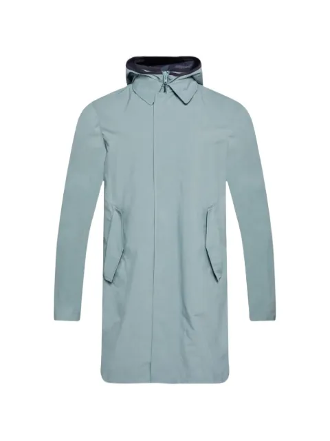 Herno hooded concealed-fastening coat
