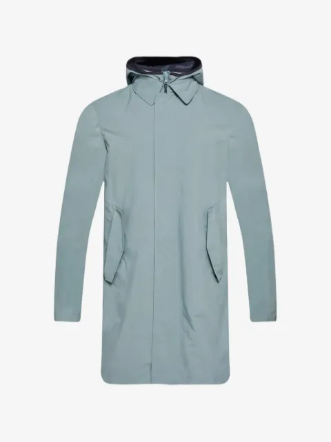 Herno hooded concealed-fastening coat