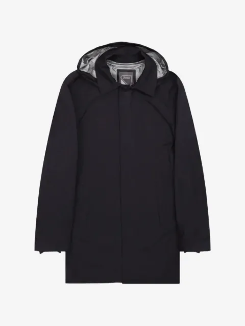 Herno hooded concealed-fastening coat