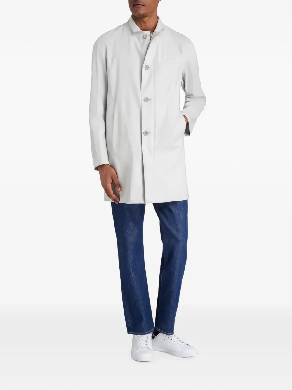 Herno Jas met hoge hals en knoopsluiting Beige