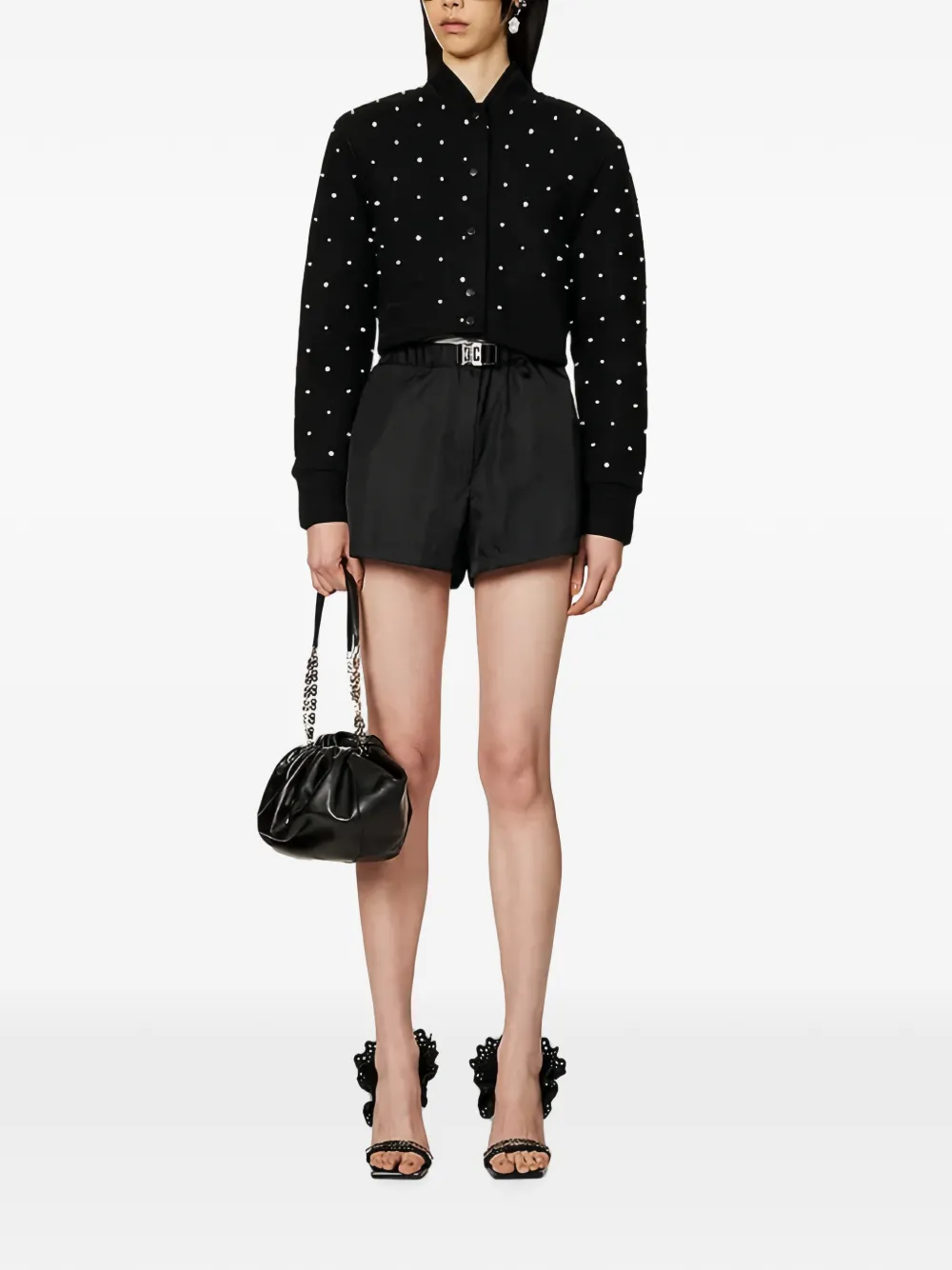 Givenchy Varsity crêpe en satijnen jack met kristallen Zwart