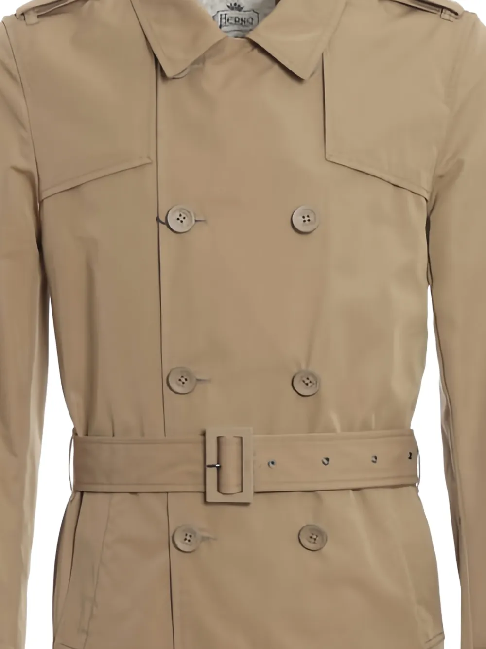 Herno double-breasted belted coat Bruin