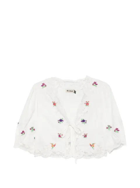 Rixo Ursula embroidered lace-trim top