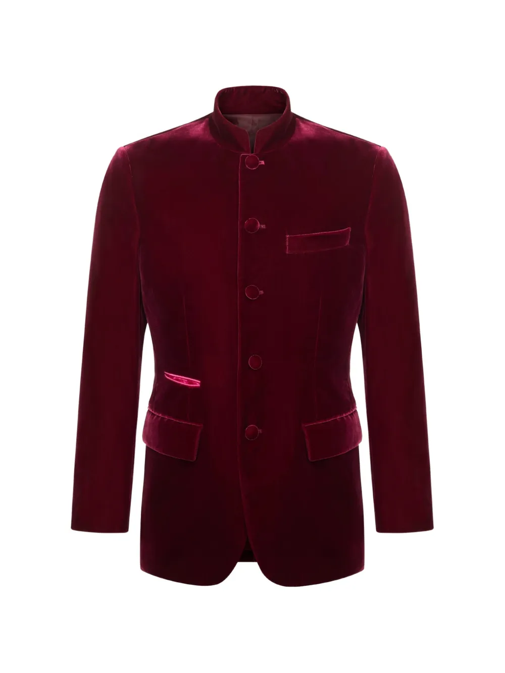 Shanghai Tang velvet five-button jacket - Rosso
