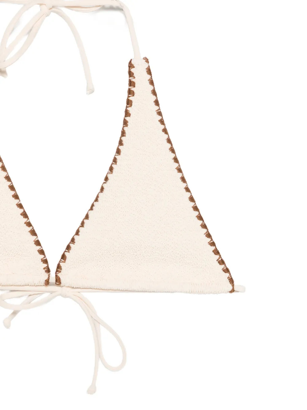 MC2 Saint Barth Triangel bikinitop met gehaakte afwerking Beige