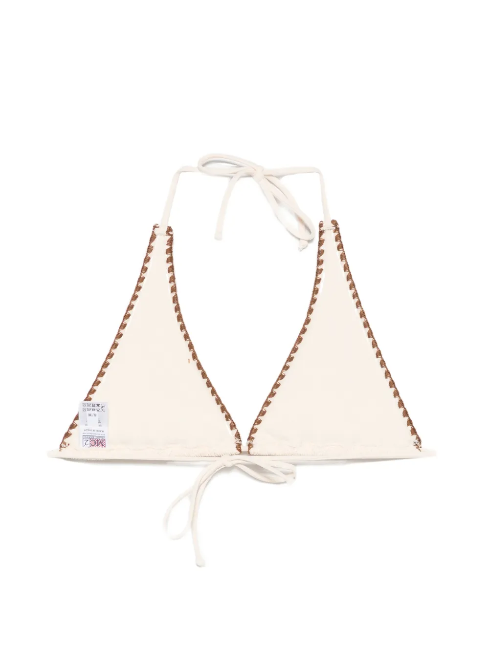 MC2 Saint Barth Triangel bikinitop met gehaakte afwerking Beige