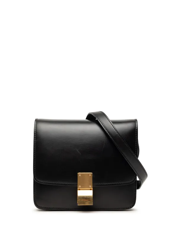 Celine Pre-owned 2019 Small Calfskin Classic Box Crossbody Bag in Black