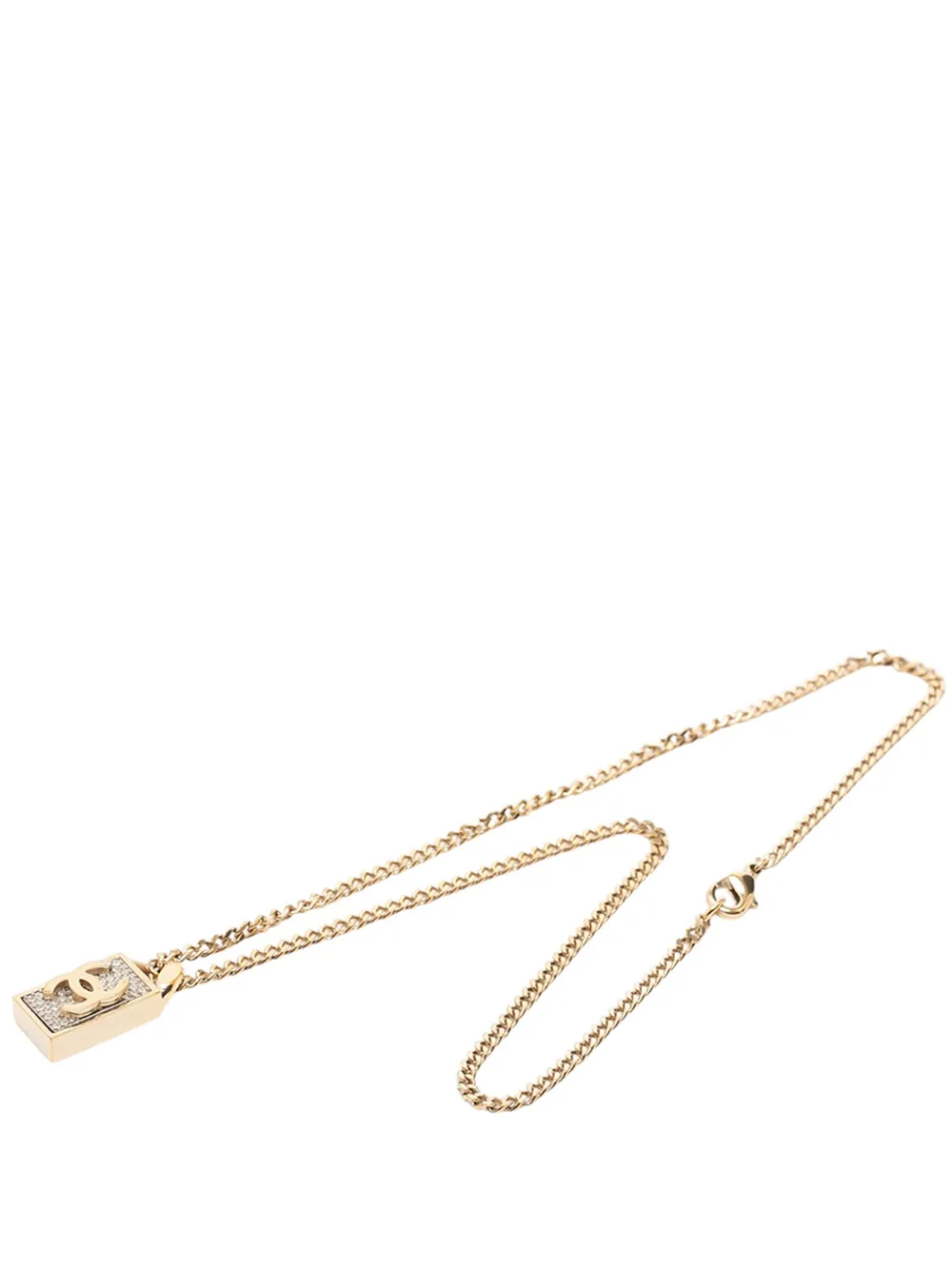 CHANEL Pre-Owned 2021 CC Gold Plated Strass Necklace Pendant costume necklace