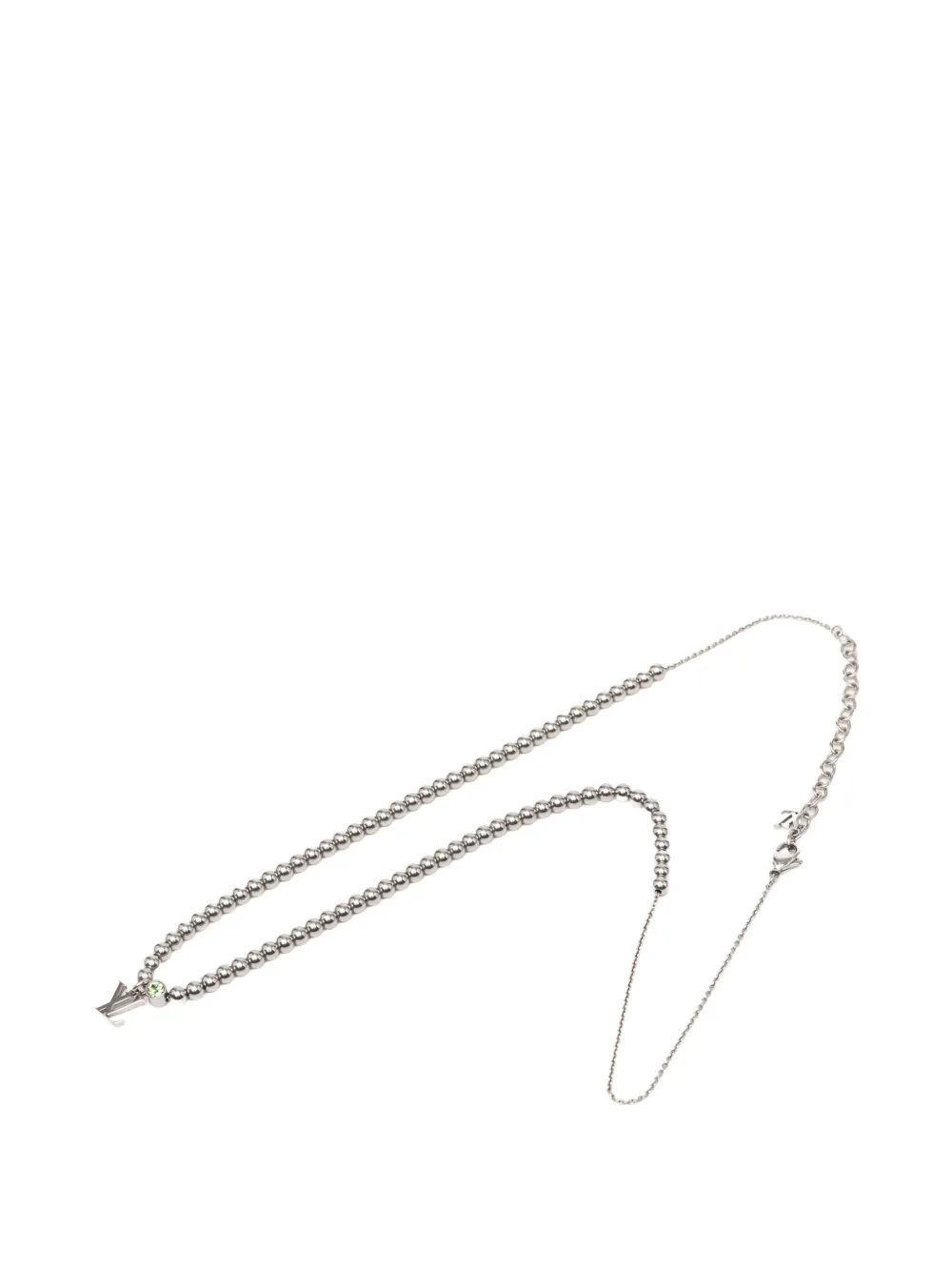 Louis Vuitton Pre-Owned 2022 Brass Crystal Nano Beads Pendant Necklace costume necklace - Argento