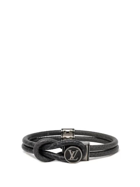 Louis Vuitton Pre-Owned 2022 Monogram Eclipse and Taiga Loop It Bracelet costume bracelet