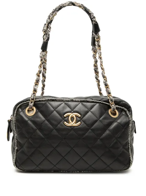 CHANEL Pre-Owned 2010-2011 CC Quilted Lambskin Tweedy Bowler Bag shoulder bag