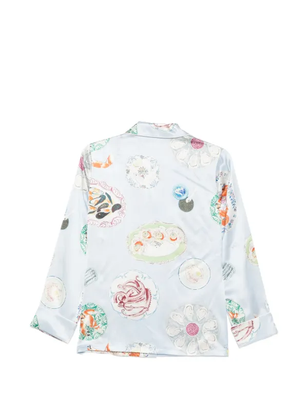 Olivia Von Halle グラフィック シルクパジャマ | ブルー | FARFETCH JP