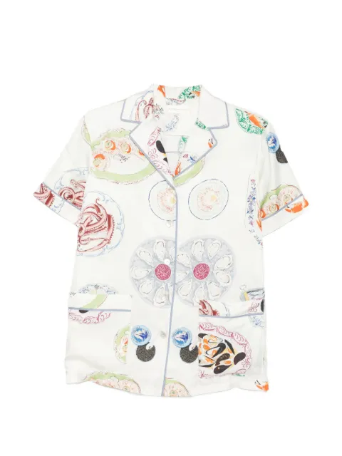 Olivia von Halle Ingo Cordoba seafood-print pajamas