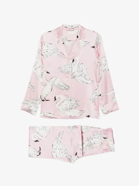 Olivia von Halle Lila Selene swan-print pajamas
