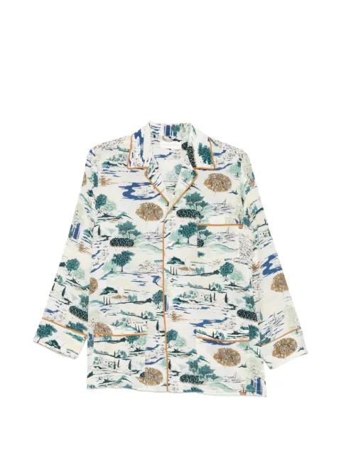 Olivia von Halle Yves Cadaqués landscape-print pajamas