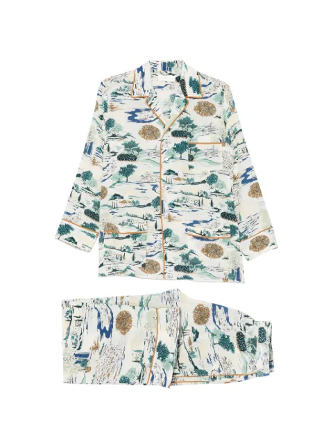 Olivia von Halle Yves Cadaqués landscape-print pajamas