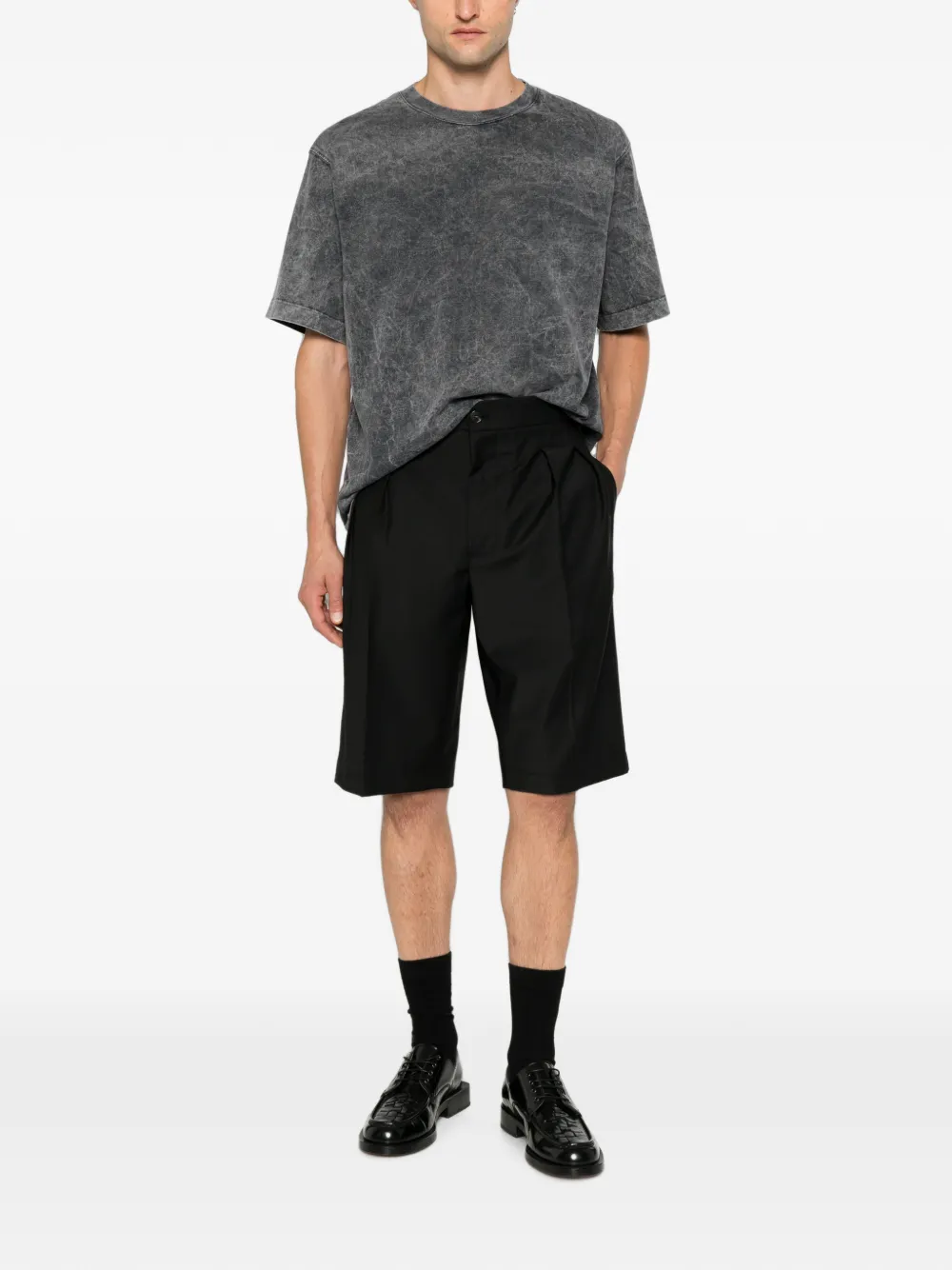 Patrizia Pepe Geplooide shorts Zwart