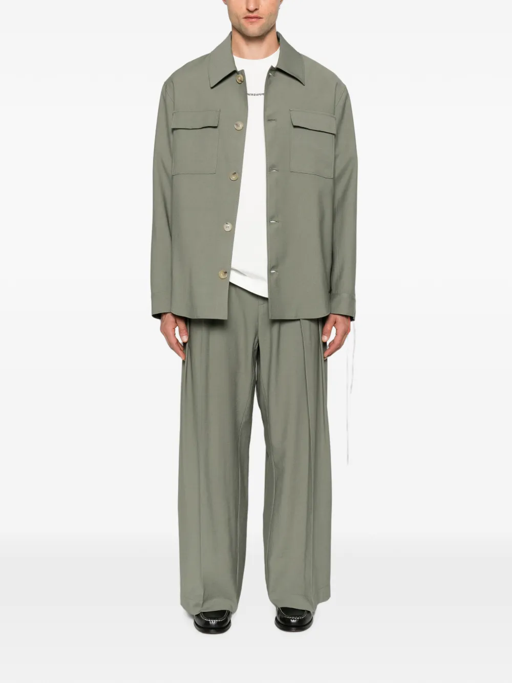 Patrizia Pepe Button-up jack met borstzak Groen
