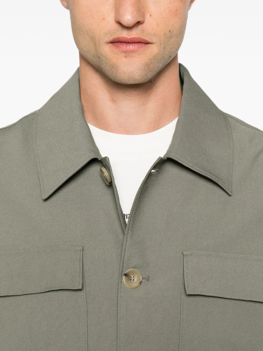 Patrizia Pepe Button-up jack met borstzak Groen