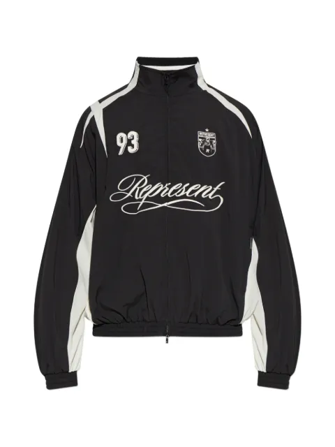 Represent logo-embroidered panelled jacket
