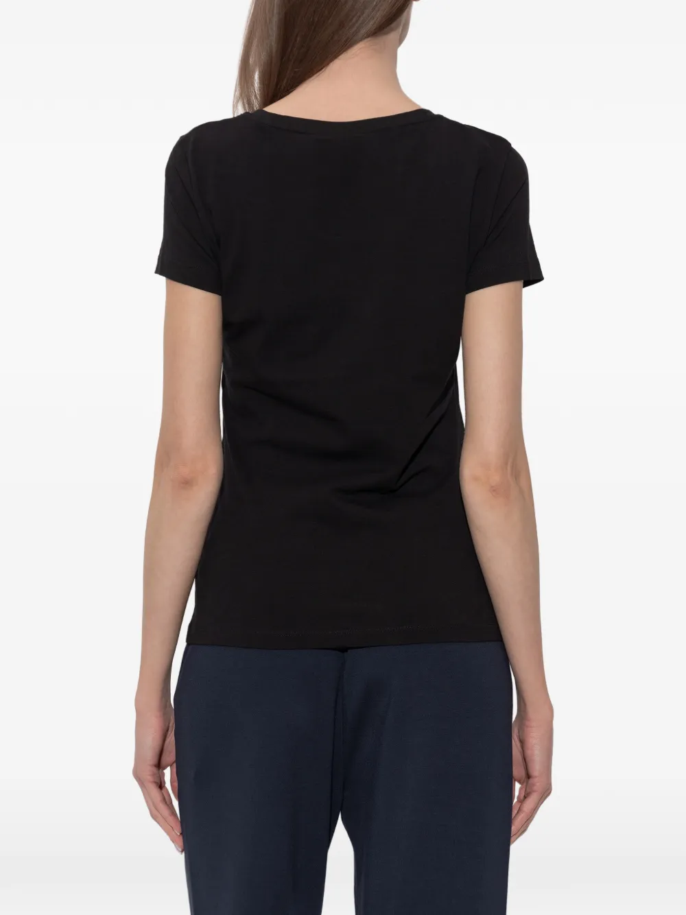 Ea7 Emporio Armani T-shirt verfraaid met stras Zwart