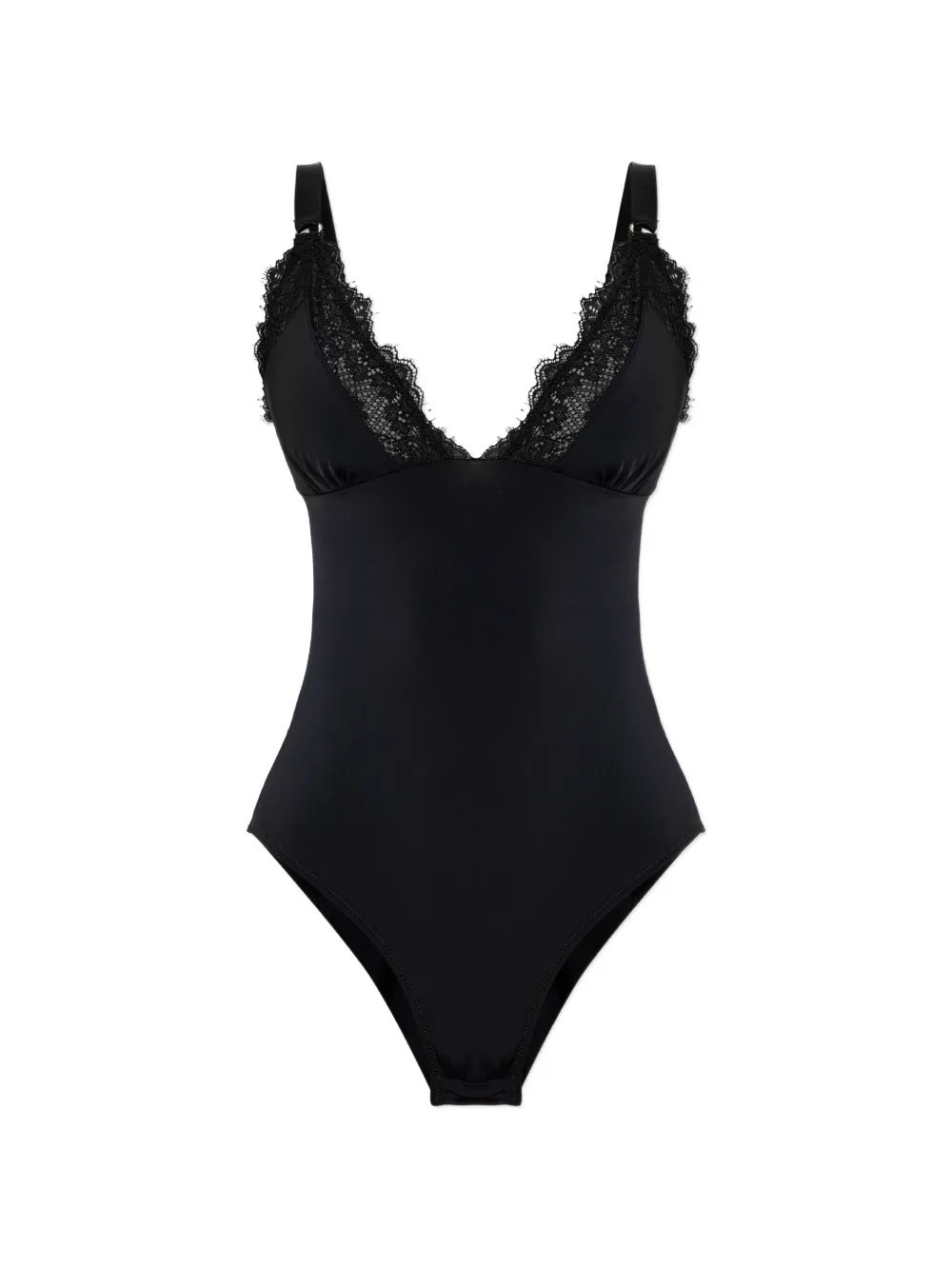 Heist The Bridget Lace-trim Bodysuit In Black