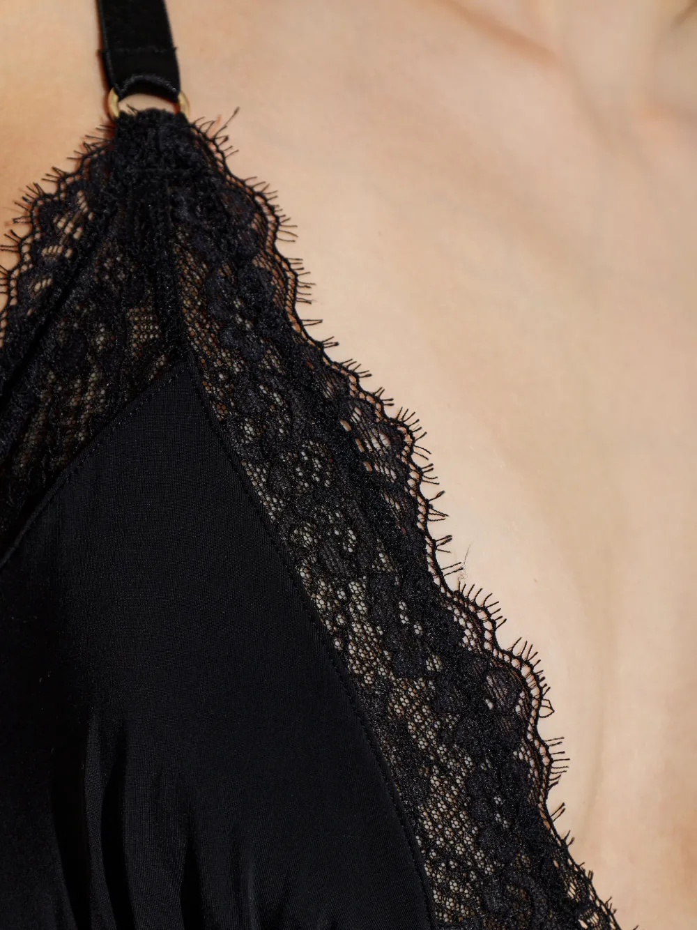  Heist The Bridget Lace-trim Bodysuit - Noir 