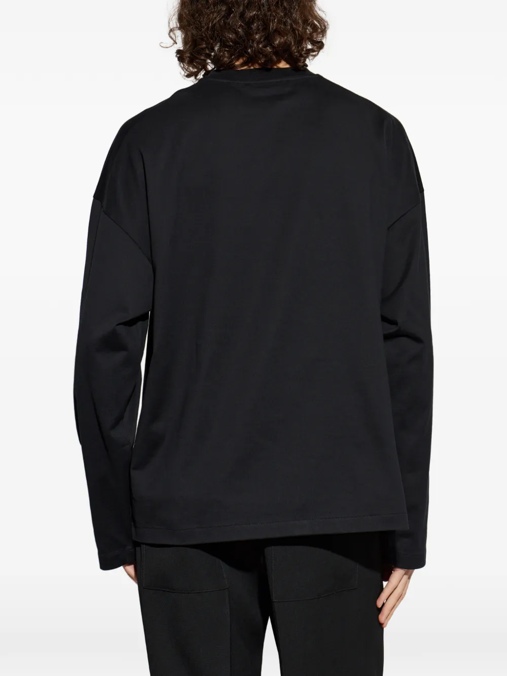Jil Sander Katoenen T-shirt met ronde hals Zwart
