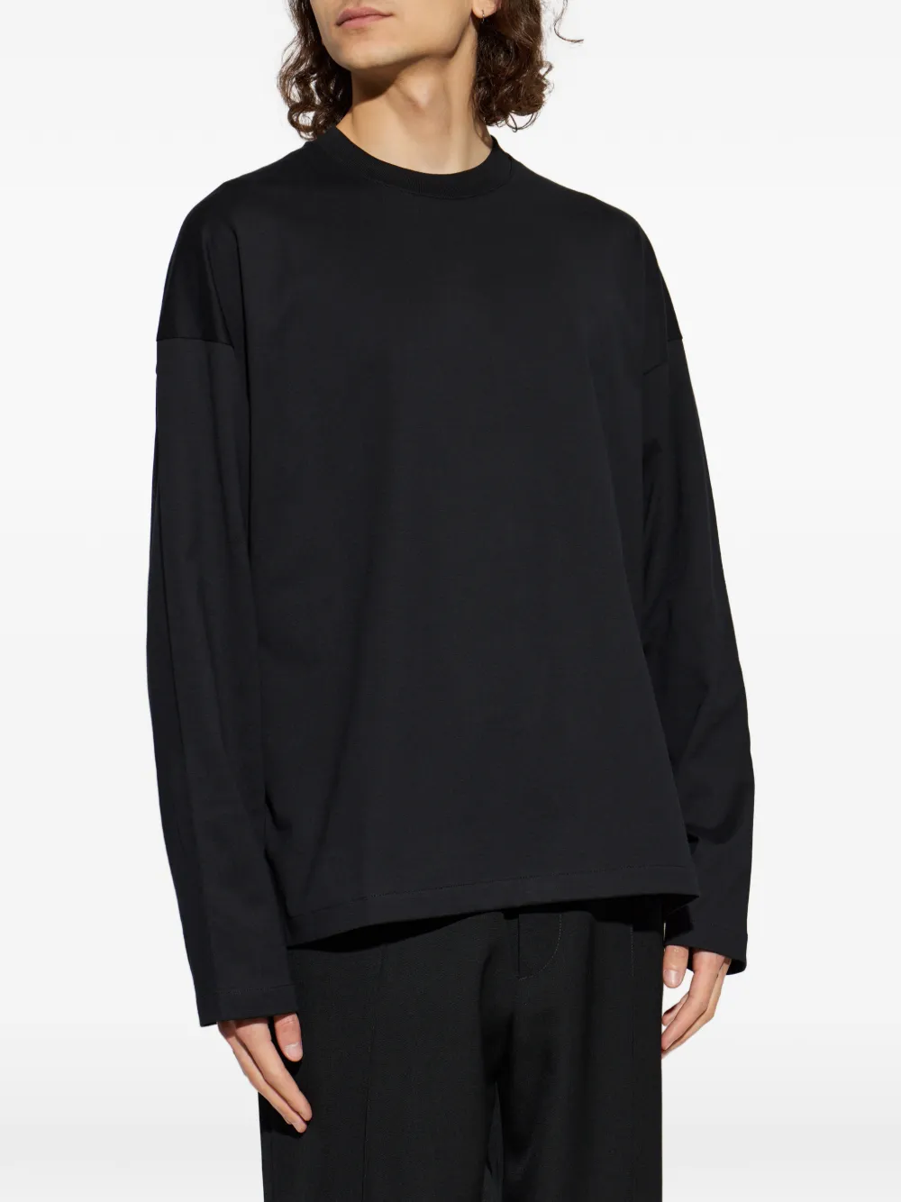 Jil Sander Katoenen T-shirt met ronde hals Zwart