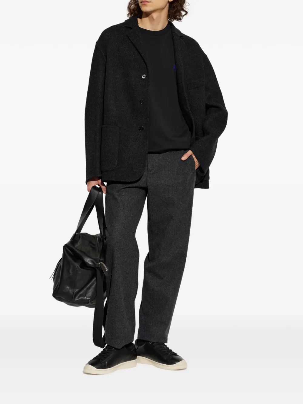 Jil Sander Straight wollen broek Grijs