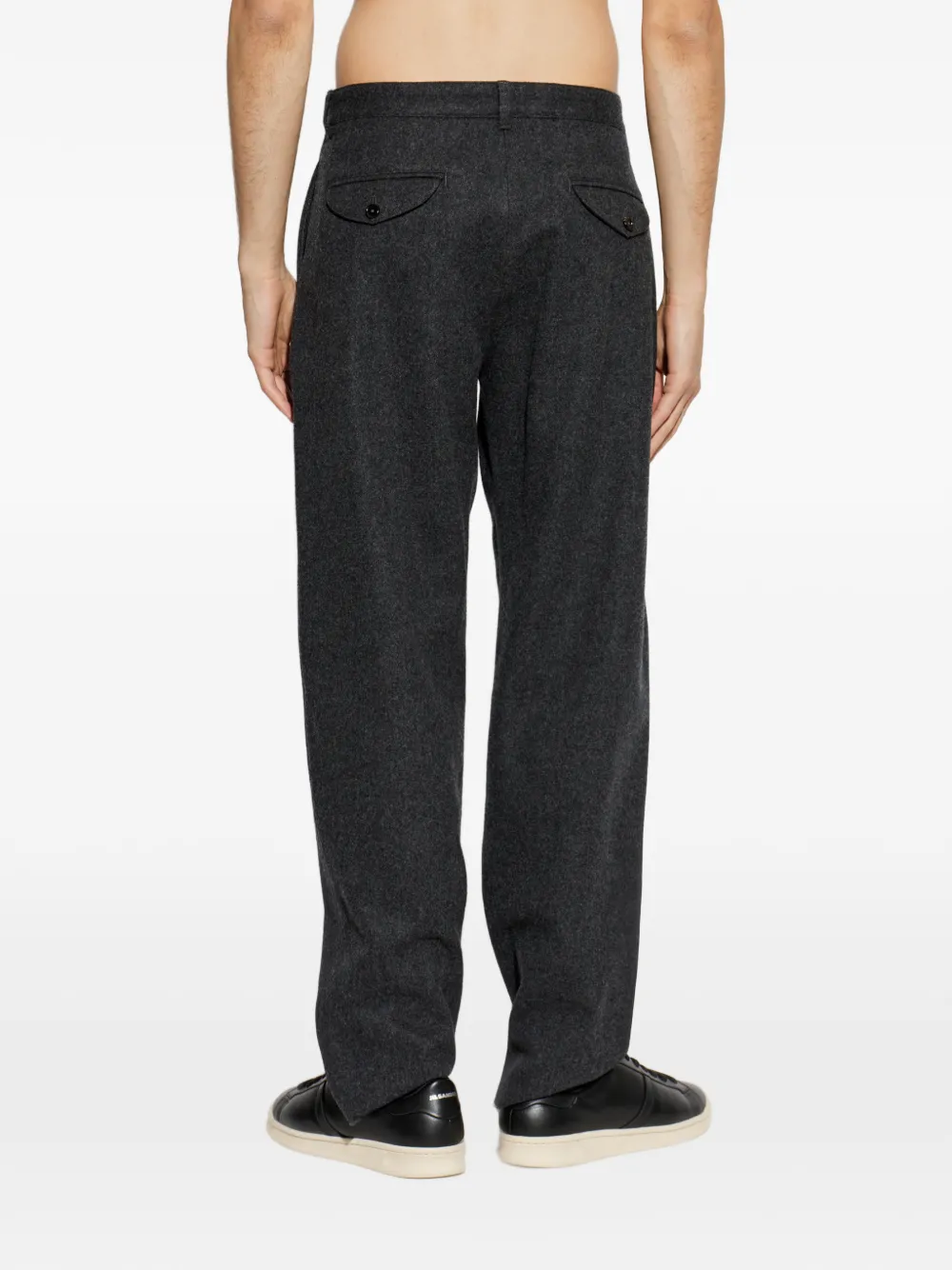 Jil Sander Straight wollen broek Grijs
