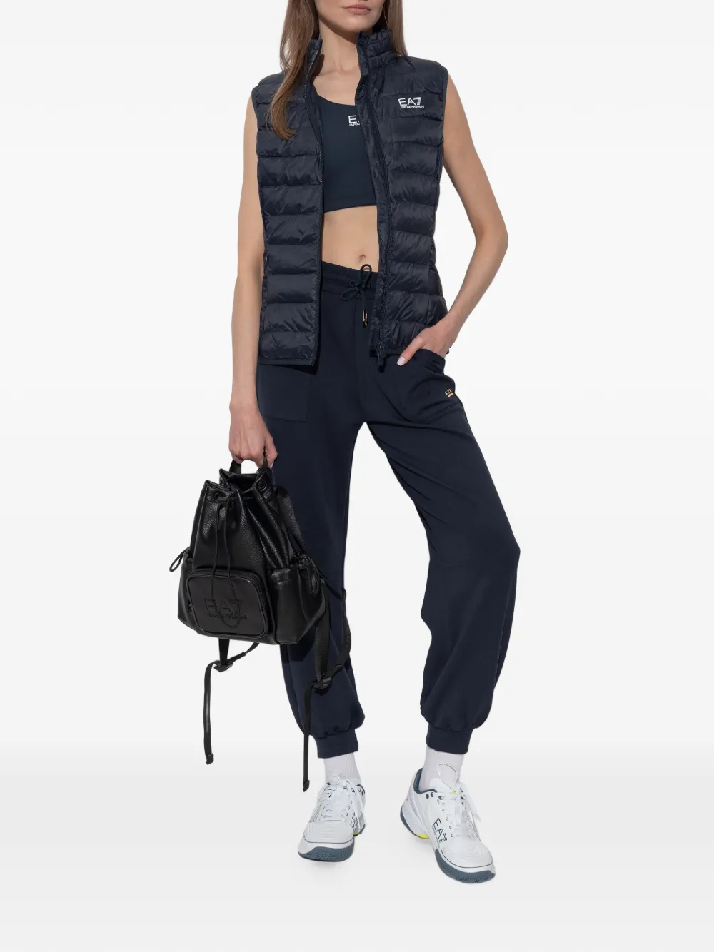 Ea7 Emporio Armani Bodywarmer met logoprint Blauw