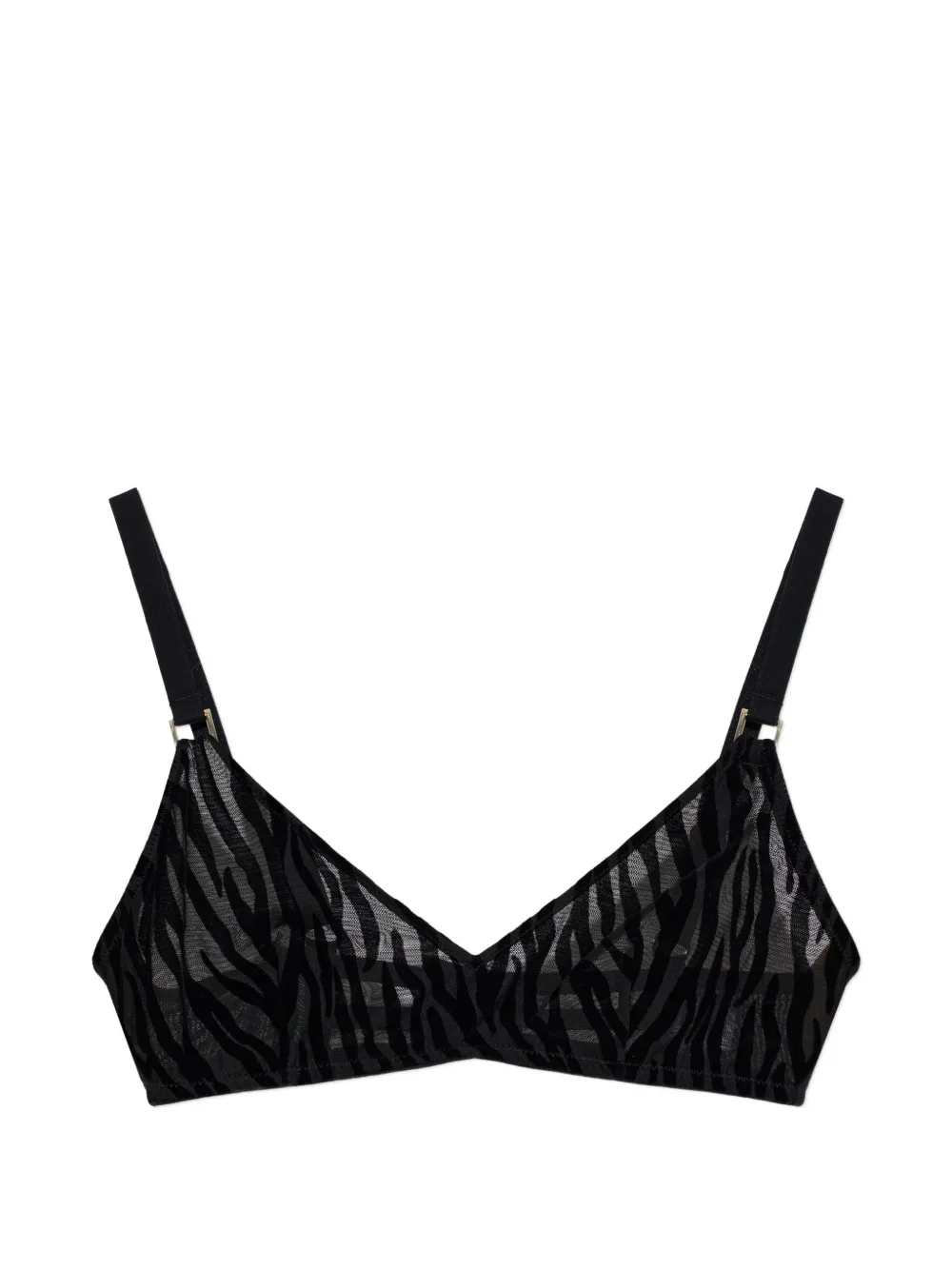 Heist The Nieve flocked mesh bralette - Nero