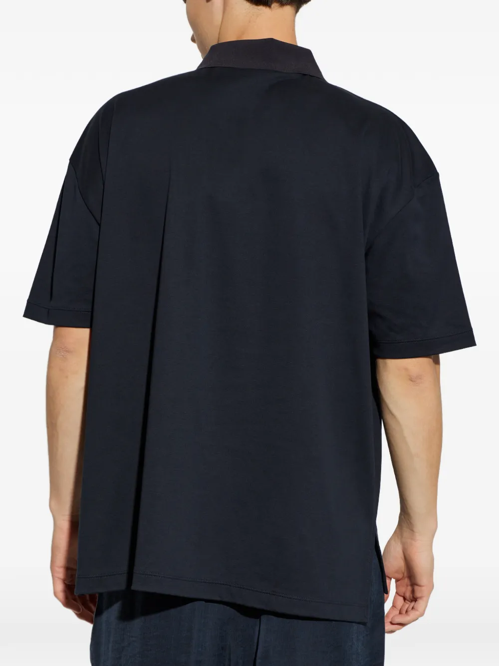 Giorgio Armani Poloshirt met geborduurd logo Blauw