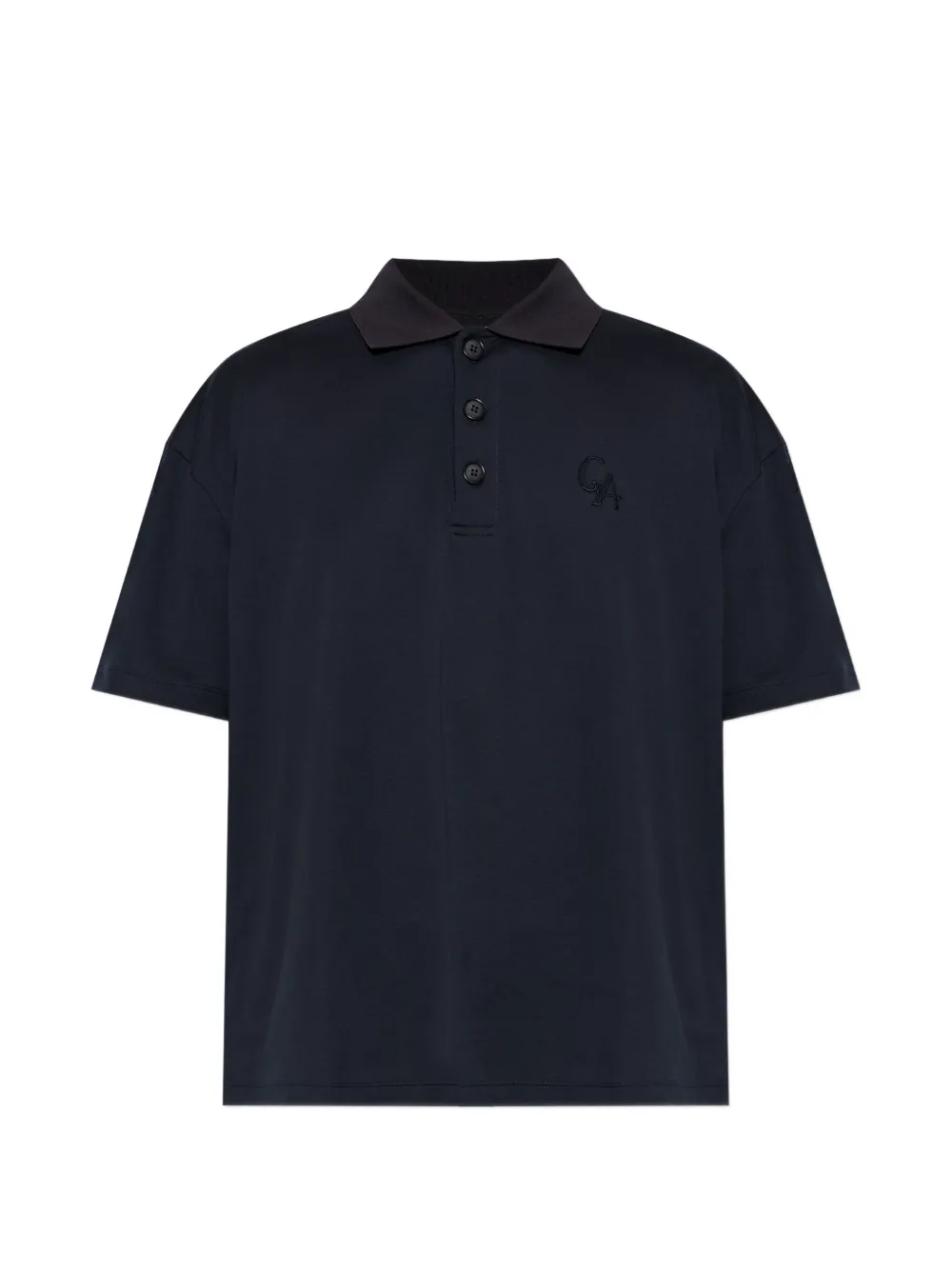 Giorgio Armani logo-embroidered polo shirt - Blu