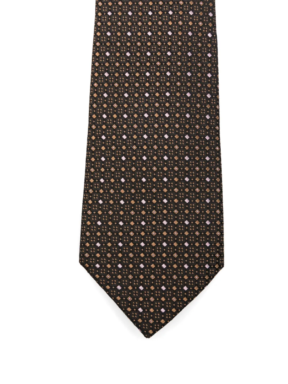 Canali Diamond-pattern Tie In Brown
