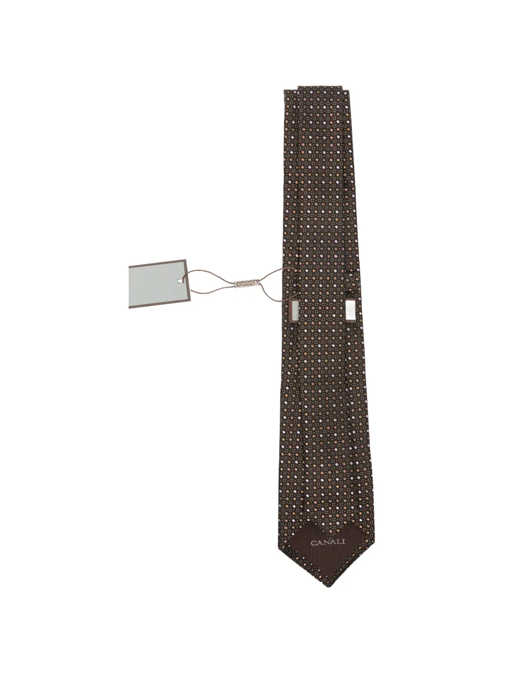 Canali Diamond-pattern Tie In Brown